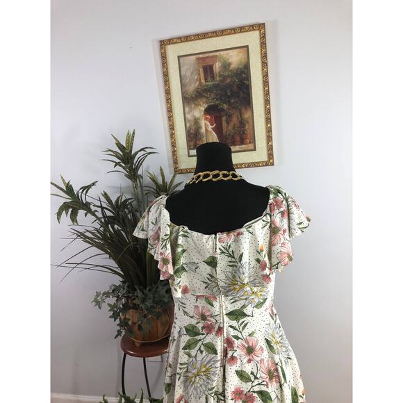 City Studio Flared Dress Women's Size 9 Multicolored 100% Polyester Boat Neck - Picture 9 of 11